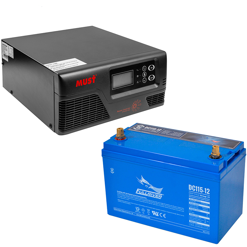 Комплект резервного живлення ДБЖ Must 300W+АКБ AGM Fullriver 115Ah