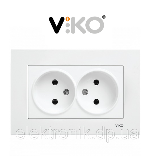 Розетка VIKO Karre белая двойная без заземления 90960055