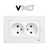 Розетка VIKO Karre белая двойная без заземления 90960055
