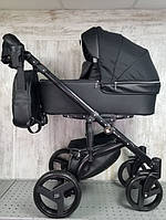 Универсальная детская коляска трансформер с модульной системой 2в1 ALMONDO Экокожа-текстиль черная