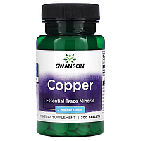 Copper 2 мг Swanson 300 таблеток