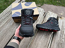 Зимові шкіряні черевики BONA 921G-6 з хутром чорні розміри 36-46, фото 4