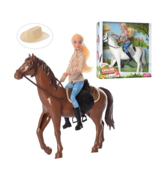 Лялька Defa Вершниця 29 см, на коні 33см з Капелюхом. 8466
