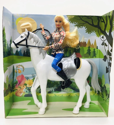 Лялька Defa Вершниця 29 см, на коні 33см з Капелюхом. 8466, фото 2