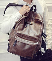 Мужской кожаный рюкзак (экокожа) Коричневый e11p10