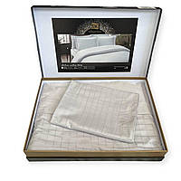 Комплект постільної білизни ТАС Jakar Harvey Gri сатин де люкс 220-200 см світло сірий