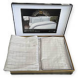 Комплект постільної білизни ТАС Jakar Harvey Gri сатин де люкс 220-200 см світло сірий, фото 2