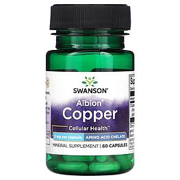 Albion Copper 2 мг Swanson 60 капсул