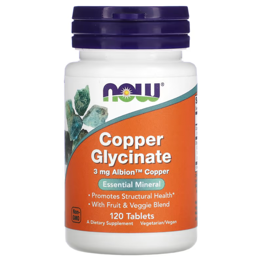 Copper Glycinate 3 мг Now Foods 120 таблеток, фото 1
