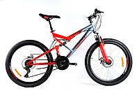 Спортивный горный велосипед 26 дюймов 17 рама Azimut Scorpion Shimano GD серо-красный