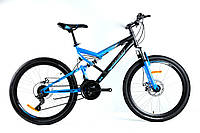 Спортивный горный велосипед 26 дюймов 17 рама Azimut Scorpion Shimano GD черно-синий