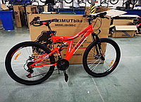 Спортивный двухподвесный велосипед 26 дюймов 18 рама Аzimut Blackmount GD Shimano красный