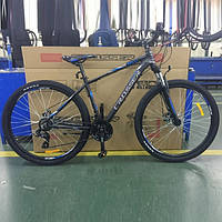 Спортивный алюминиевый велосипед 26 дюймов с переключателями скоростей Shimano Crosser Rally черно-синий