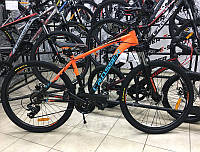 Спортивный алюминиевый велосипед 26 дюймов с переключателями скоростей Shimano Crosser Scorpio черно-оранжевый