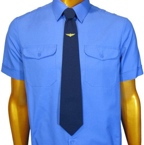 Краватка УЗ (стандарт) габардин темно синій в-ка пташка