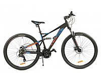Спортивный двухподвесный велосипед 26 дюймов с переключателями скоростей Shimano Crosser Stanley черно-синий