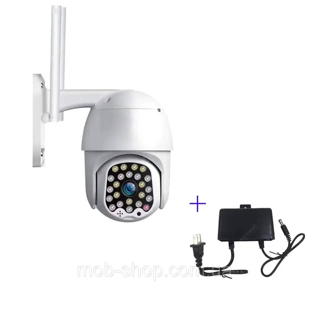 Вулична IP WiFi Camera 555G поворотна камера відео спостереження для дому та офісу + блок живлення
