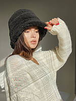 Панама хутряна жіноча тепла D.Hats чорного кольору