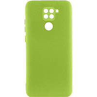 Чехол силиконовый с защитой камеры для Xiaomi Redmi Note 9 / Redmi 10X (Зеленый / Pistachio)