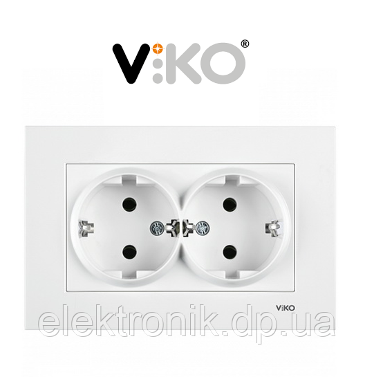 Розетка VIKO Karre белая двойная с заземлением 90960056