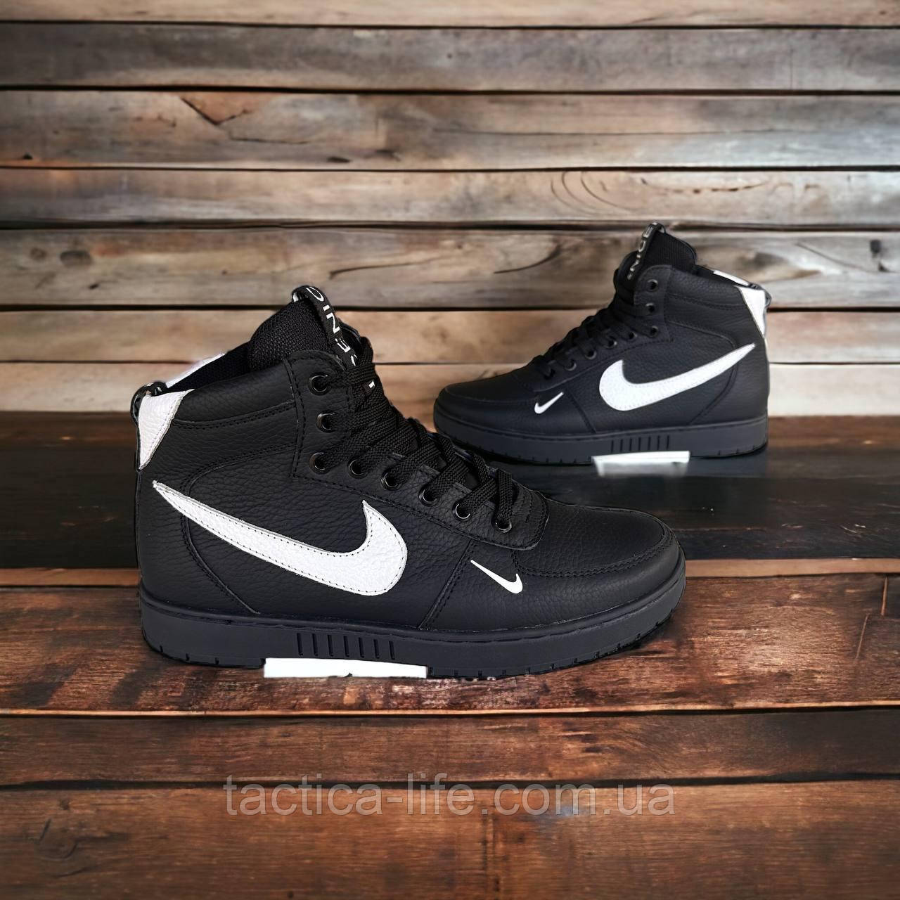 Зимові дитячі ботінки Nike колір чорний