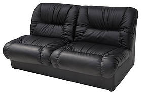 Офісний двомісний диван чорного кольору без підлокітників Vizit
