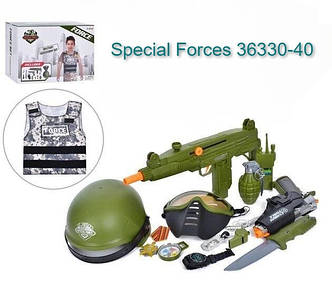 Ігровий набір військового спорядження дитячий Special Forces 36330-40 (з іграшковим автоматом, звук), фото 1