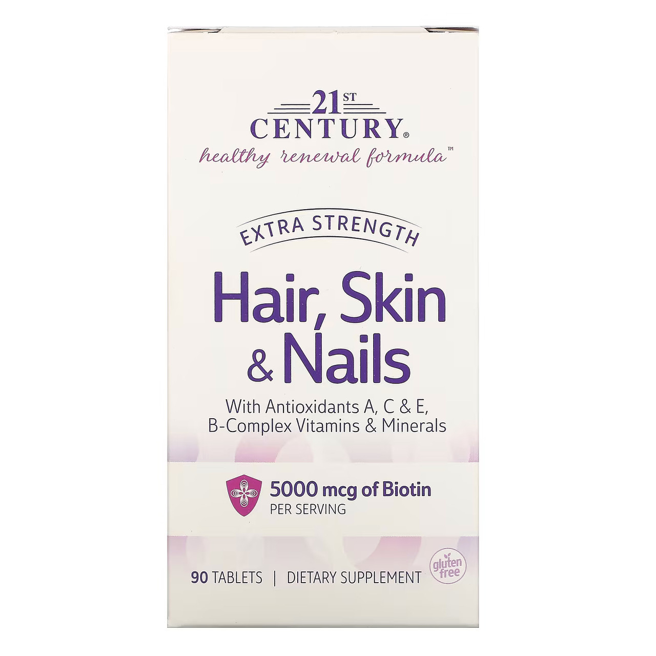 Вітаміни для волоссяя, шкіри і нігтів, hair skin nails 90 таблеток, 21st Century