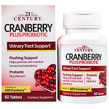 Журавлина з пробіотиками (Cranberry Plus Probiotics) 60 таблеток 21st Century