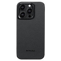Чохол Pitaka MagEZ 4 Twill 600D Case для iPhone 15 Pro Max Black/Grey (KI1501PMA)