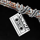 Чоловічий кулон підвіска з ланцюжком CASSETTE на шию з медичної сталі під срібло з Аудіокасетою, фото 2