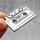 Чоловічий кулон підвіска з ланцюжком CASSETTE на шию з медичної сталі під срібло з Аудіокасетою, фото 6