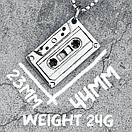 Чоловічий кулон підвіска з ланцюжком CASSETTE на шию з медичної сталі під срібло з Аудіокасетою, фото 5