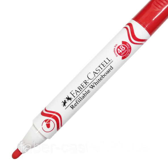 Маркер для дошки Faber-Castell Whiteboard W20, діаметр 2,25 мм, колір червоний, 254021