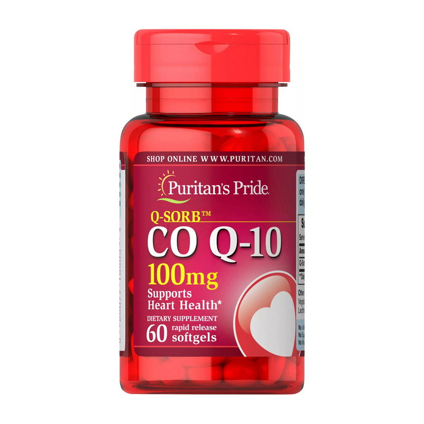 Коэнзим Puritan's Pride CO Q-10 100 mg 60 softgels, фото 1
