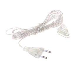 Подовжувач перехідник 3м для гірлянд прозорий ПВХ з вилкою