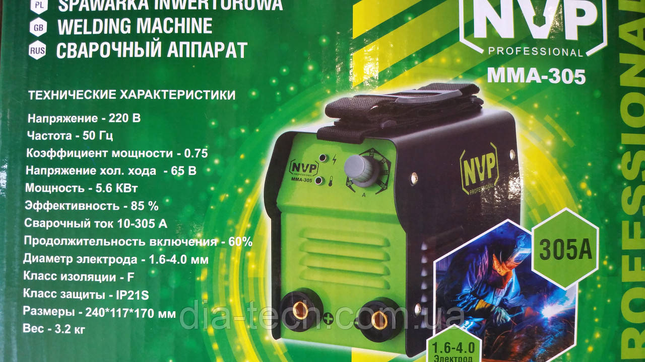 Зварювальний інверторний апарат NVP MMA 305, фото 1