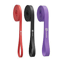 Резинові петлі для тренувань U-POWEX UP_1073 Power Band набір 3шт. Red/Black/Purple (4,5-39kg)