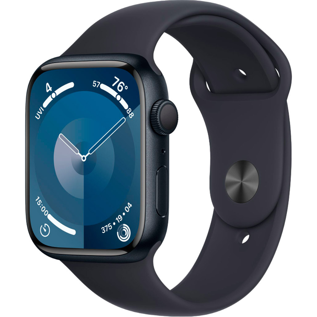 Смарт-годинник Apple Watch Series 9 GPS GPS 41mm Midnight Aluminum Case with Midnight Sport Band M/L (MR8X3), фото 1