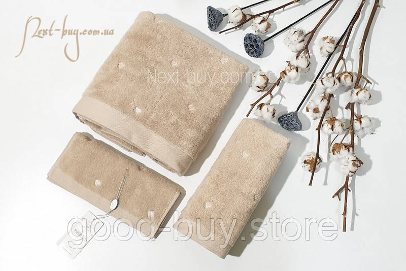 Maison D&#039;or Soft Hearts Cotton набір рушників бавовна бежевий