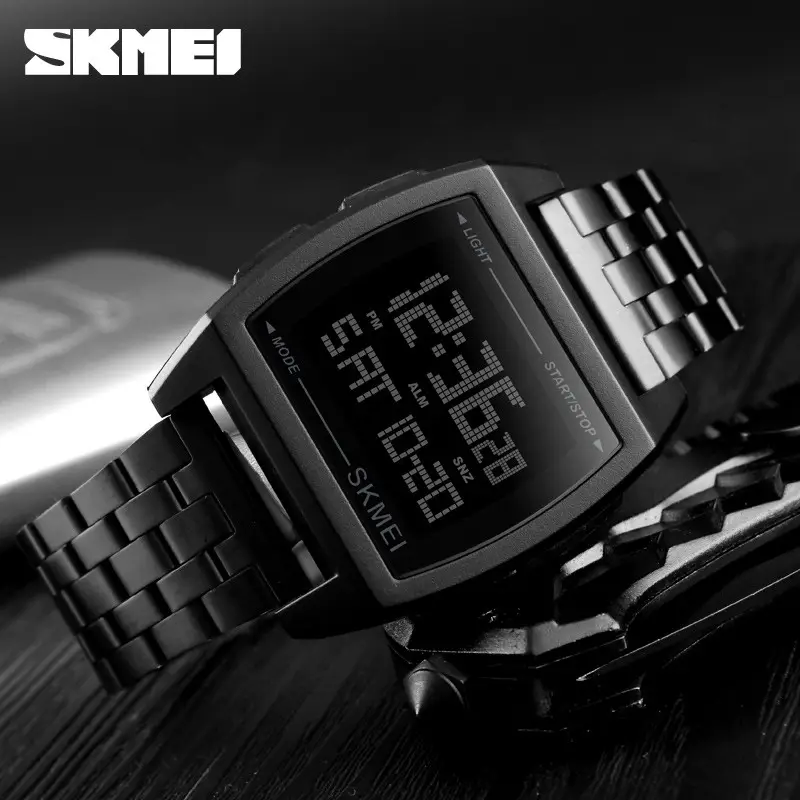 Мужские наручные электронные часы Skmei 1368 Черный - фото 4 - id-p2026380155
