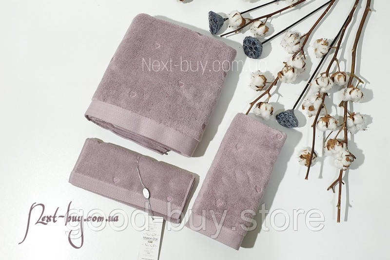 Maison D&#039;or Soft Hearts Cotton набір рушників бавовна фіолетовий