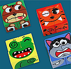 Логічна Гра Емоції звірят, дерев'яні кубики пазли для дітей від 3х років. MD1744, фото 3