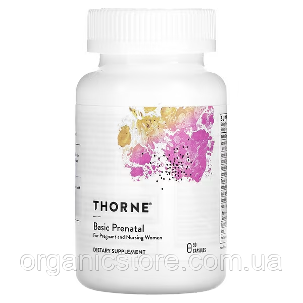 Basic Prenatal Thorne, вітаміни для вагітних і жінок, що годують, 90 капсул