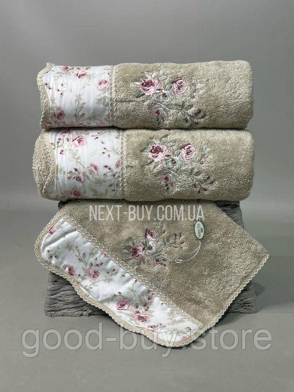 Набір махрових рушників Maison Dor Lady Roses 3шт. бежевий