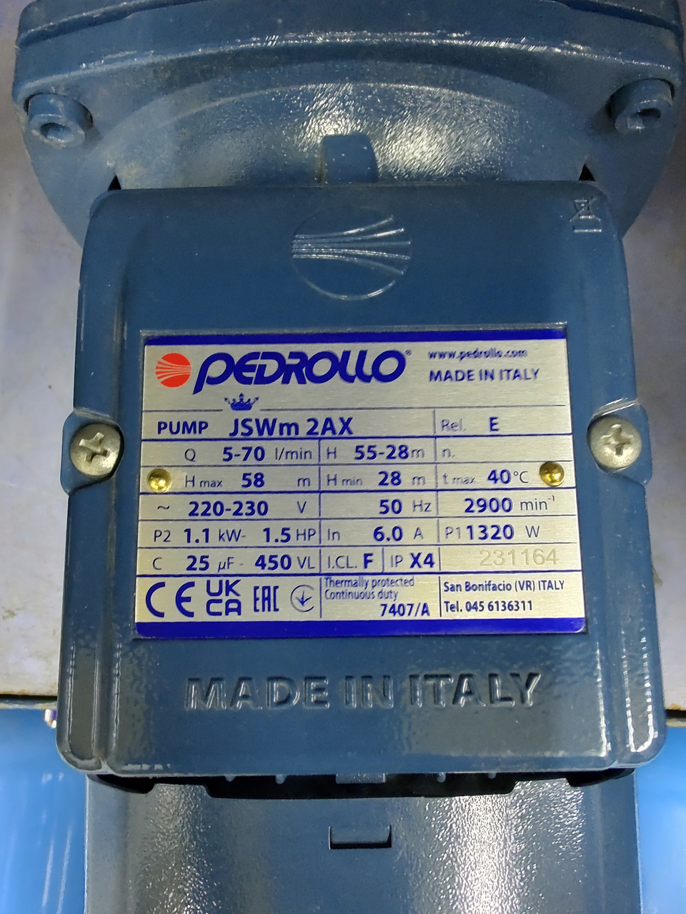 Самовсмоктувальний насос JSWm 2 AX MADE IN ITALY