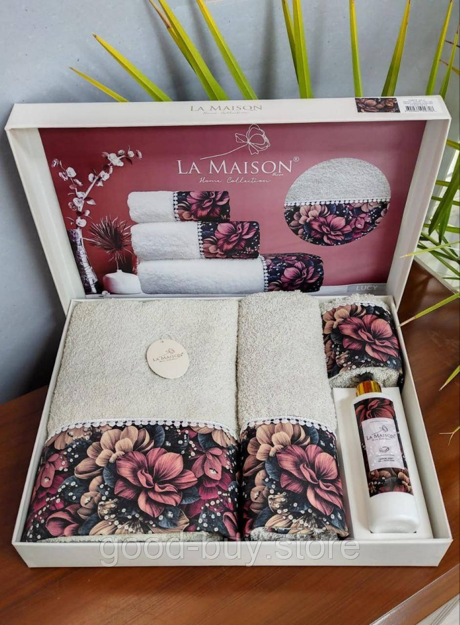Набір махрових рушників La Maison Lucy 3шт. + ароматичний спрей
