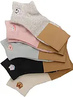 Белые хлопковые носки с вышивкой размер 35-38
