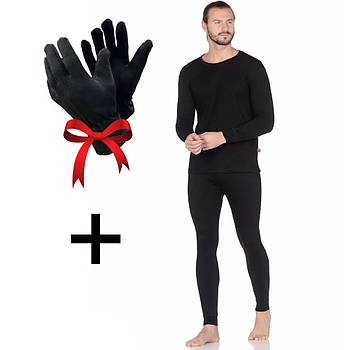 Комплект чоловічої термобілизни BioActive, L + Подарунок Флісові рукавички / Чоловічий термокомплект