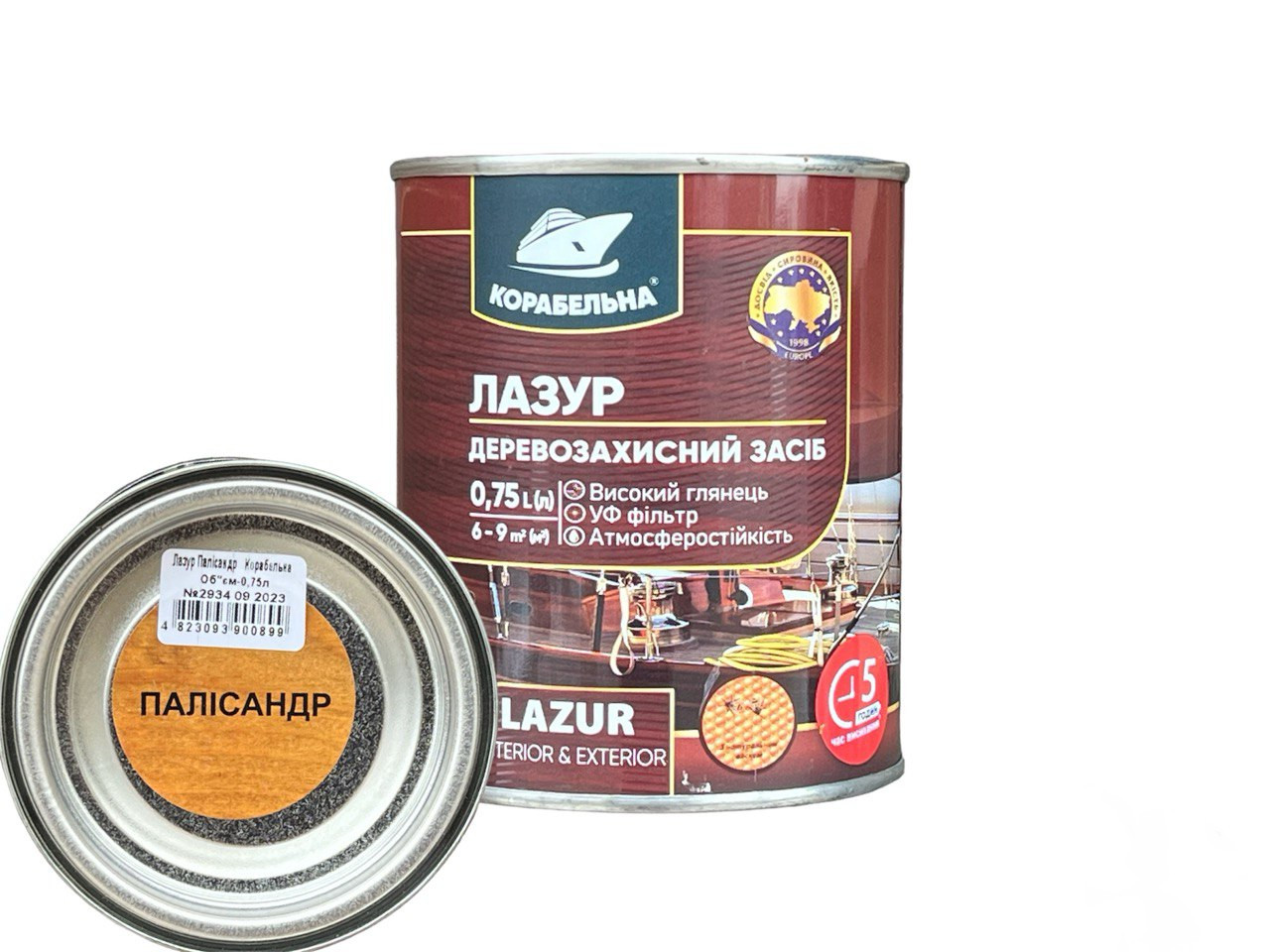 Лазур деревозахисна з УФ-фільтром Корабельна 0,75 л палісандр